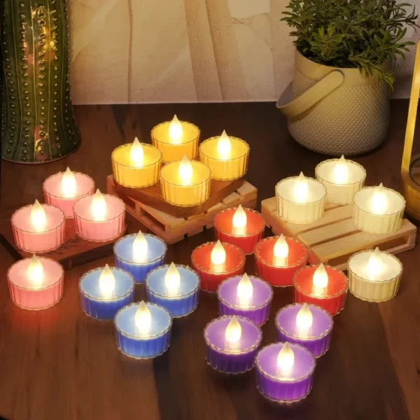 Flower Shaped LED Tea Light Votive Candles