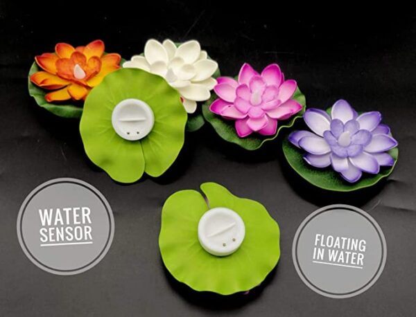 LED Lotus Floating Tea Light Flower - Pack of 4 - Image 5