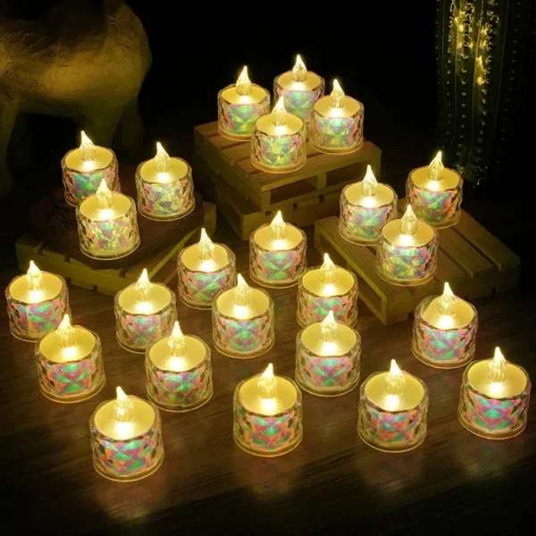 Crystal Diamond Reflection LED Tealight Candle