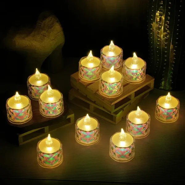 Crystal Diamond Reflection LED Tealight Candle - Image 3
