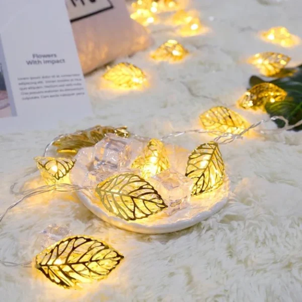 Metal Leaf Decorative String Lights