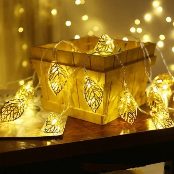 Metal Leaf Decorative String Lights - Image 6