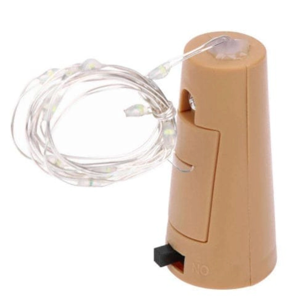 20 LED Warm White Cork Light Copper Wire String Lights - Image 4