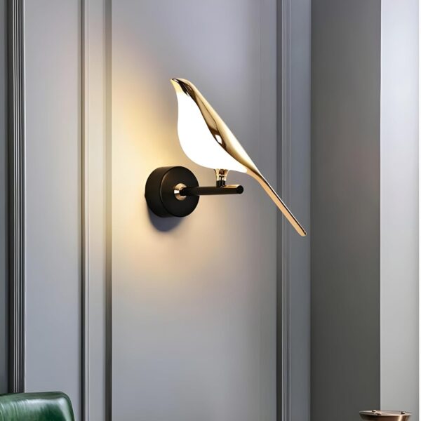 Golden Metal Bird Wall Light - Image 2