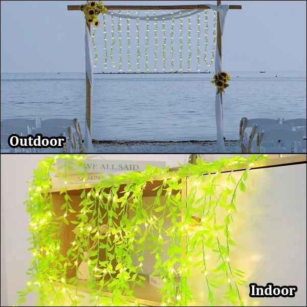 Multicolor Artificial Leaf Curtain String Light - Image 4