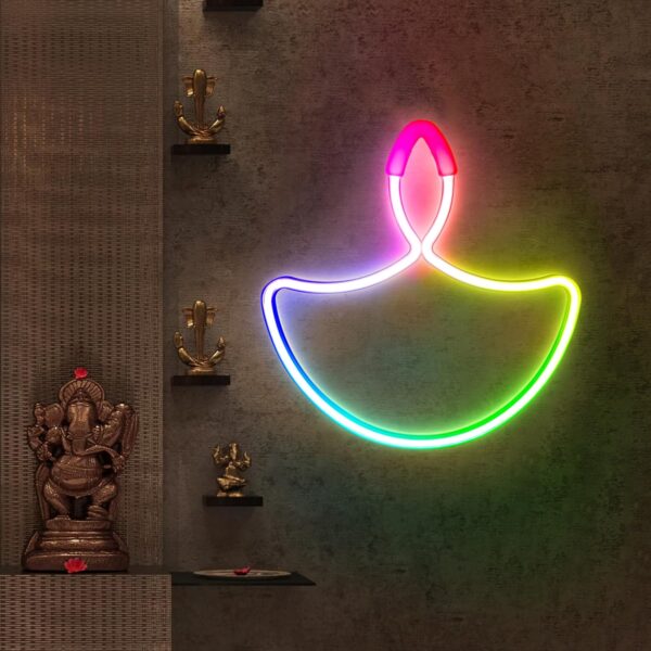 Diwali Diya Neon Sign Strip lights