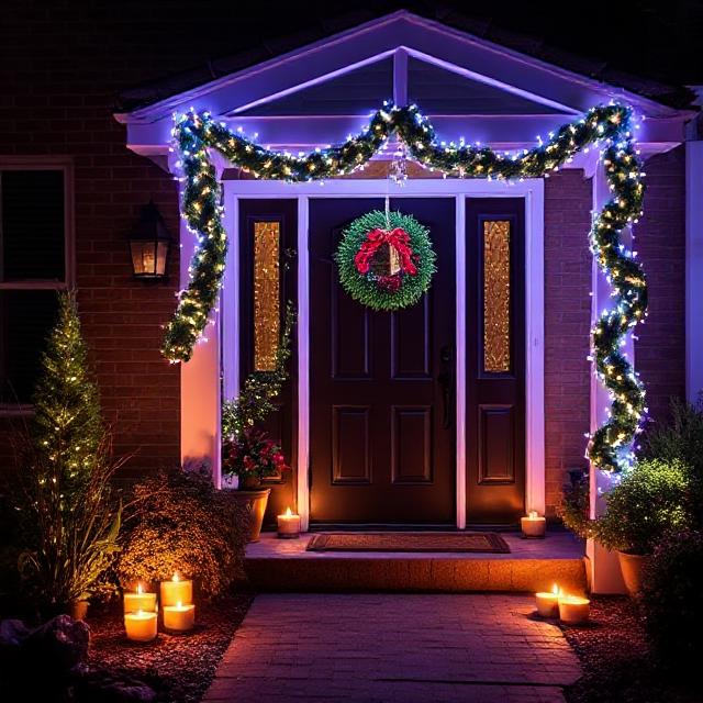 Decorate your entrance with LED diyas